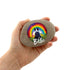 Rainbow Border Collie Personalised Pebble